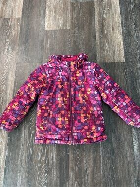 Kamik Girls' Multicolor Pink & Purple Geometric Puffer Jacket